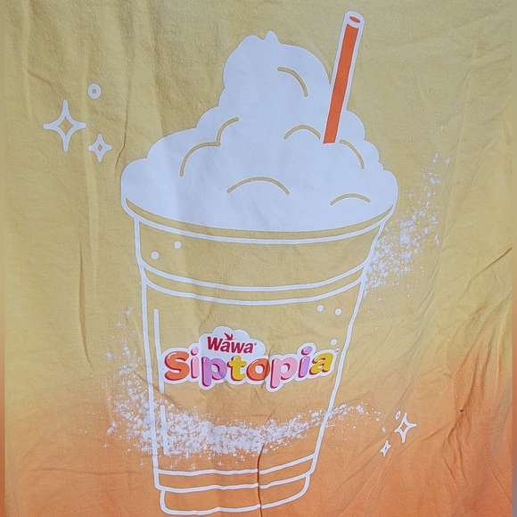 Wawa yellow fade to orange Siptopia Size Large whipped cream drink "Really cool" - Picture 9 of 12